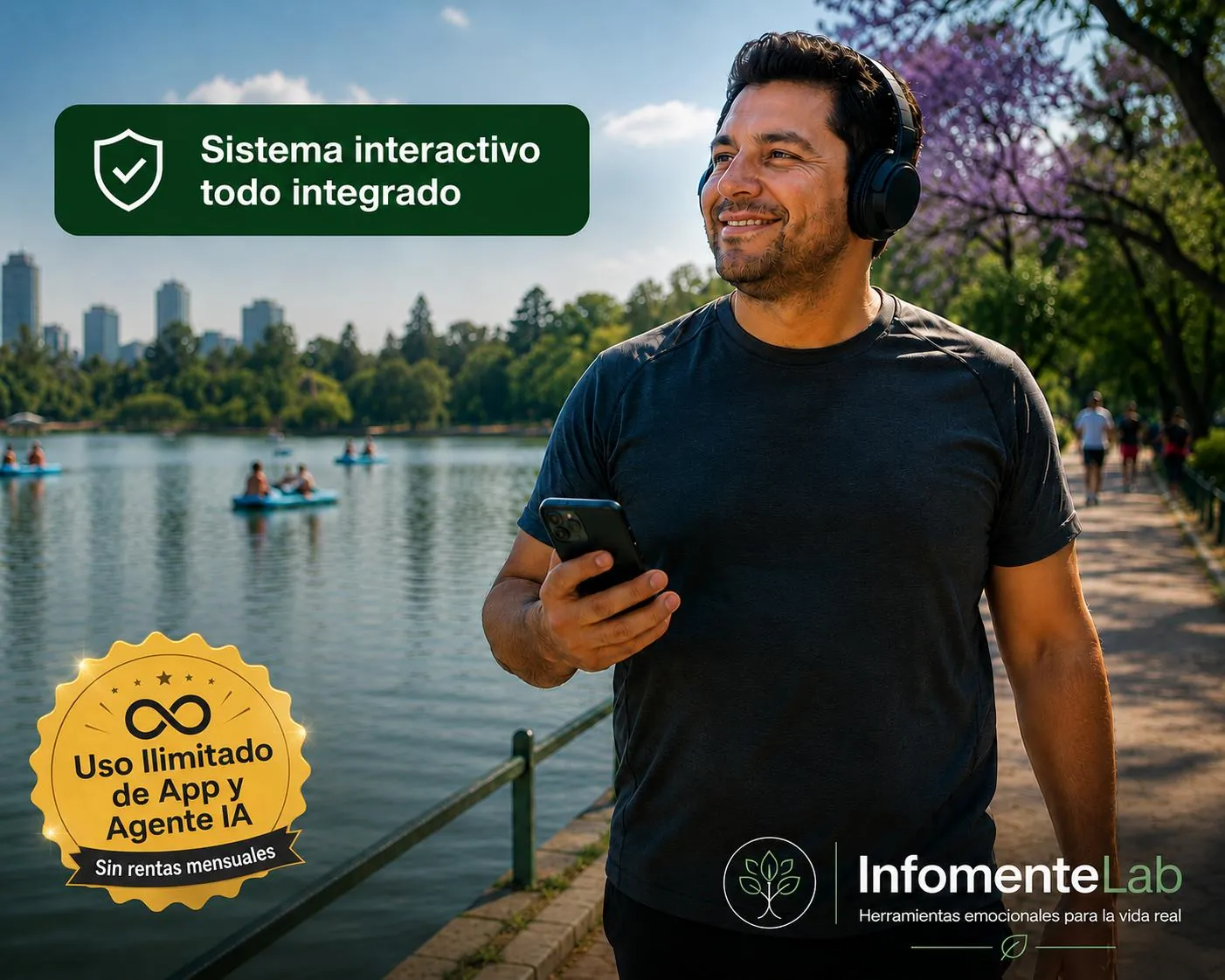 Sistema interactivo integral de InfomenteLab en un teléfono.